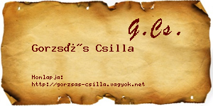 Gorzsás Csilla névjegykártya